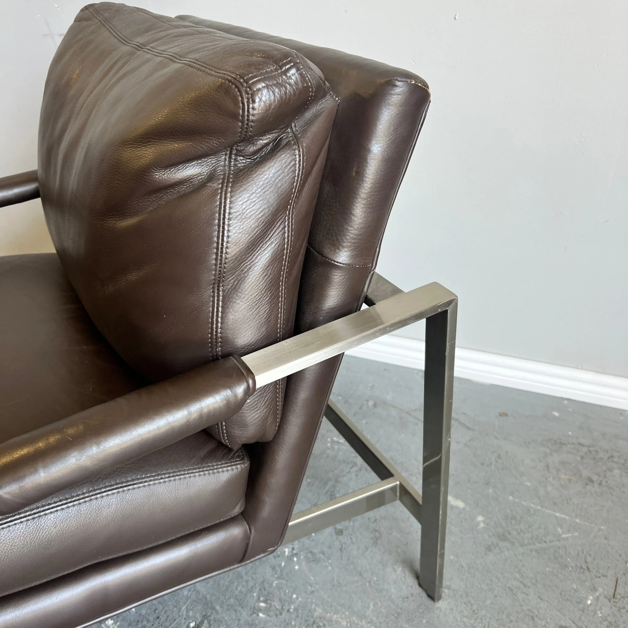 Vintage Milo Baughman for Thayer Coggin leather Lounge Chair - Image 3