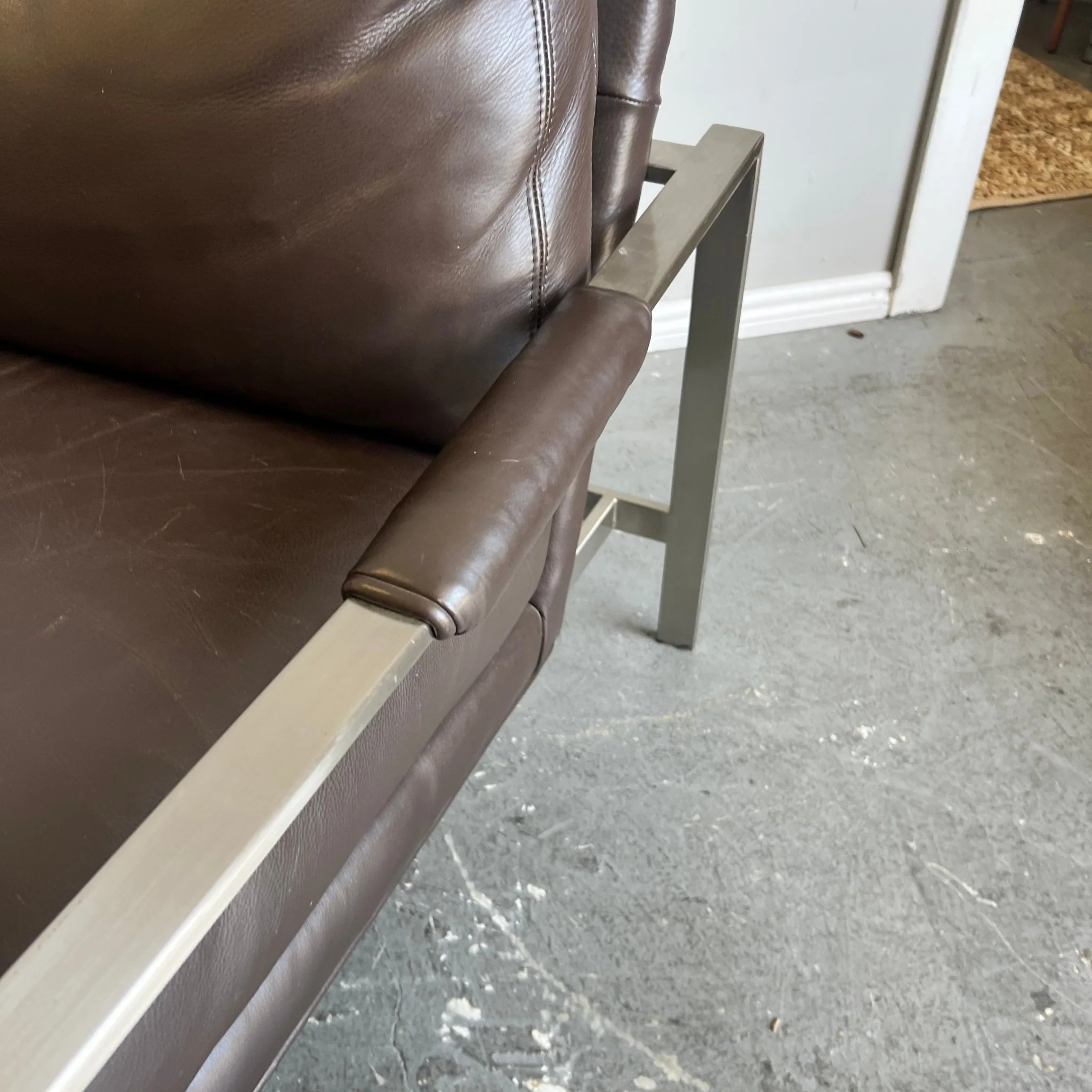 Vintage Milo Baughman for Thayer Coggin leather Lounge Chair - Image 4