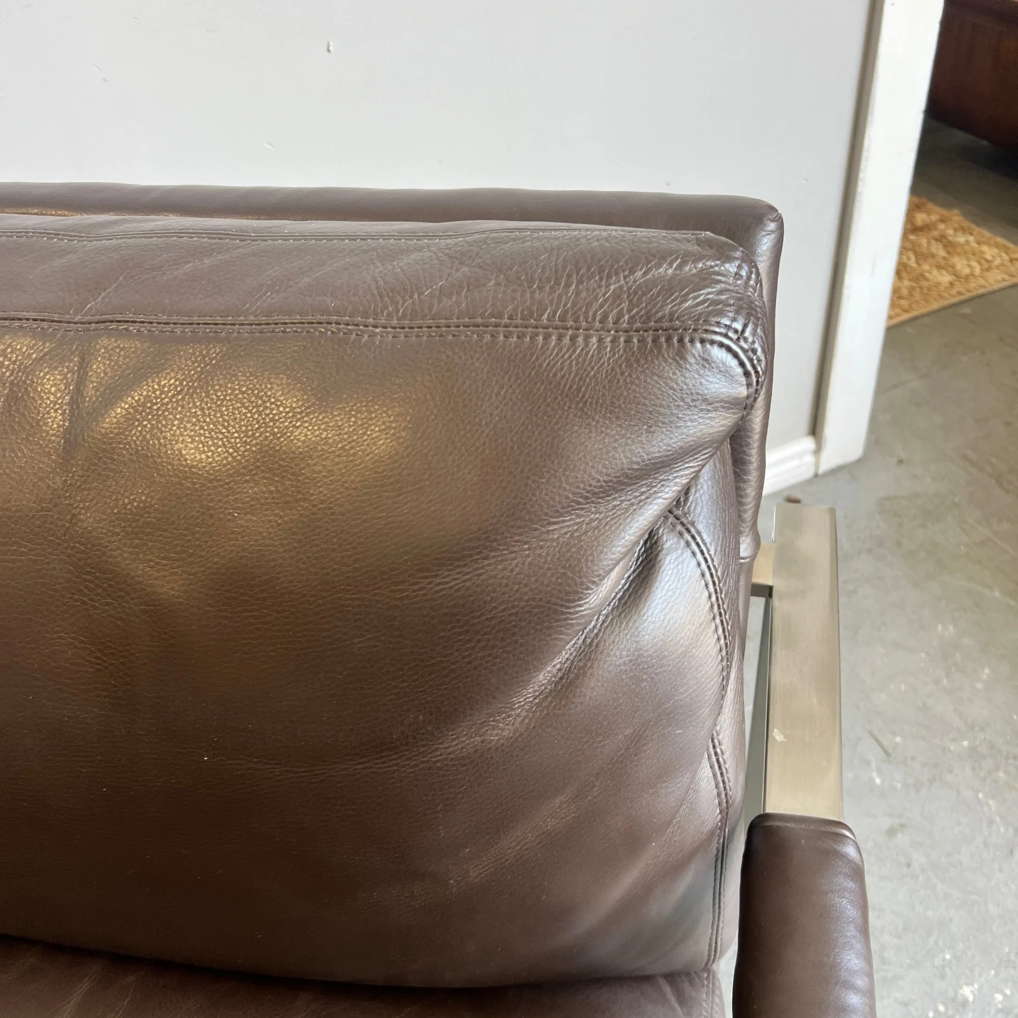 Vintage Milo Baughman for Thayer Coggin leather Lounge Chair - Image 5