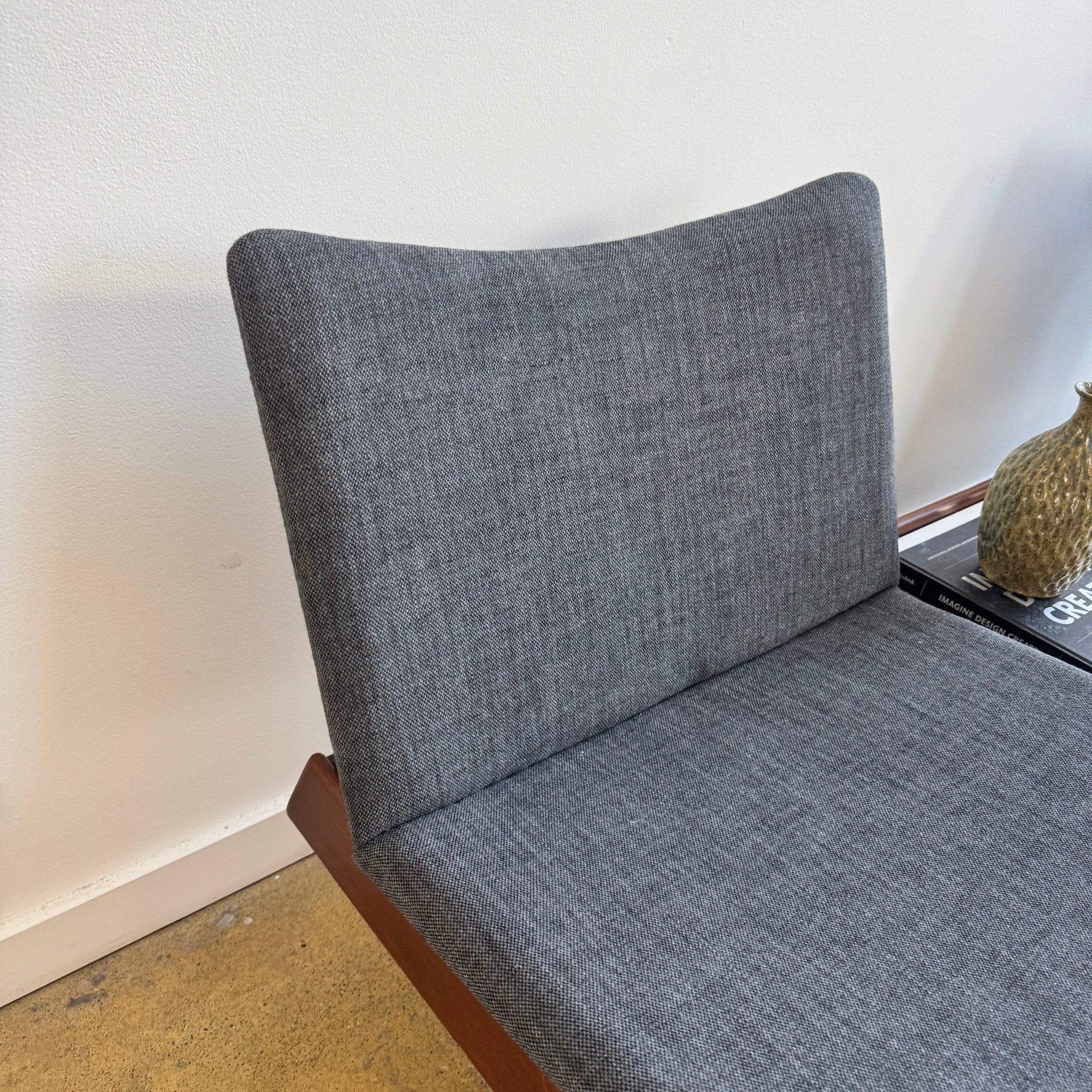 Vintage! Modular Walnut Sofa Bench with table by Gerald McCabe (New Upholstery) - Image 9