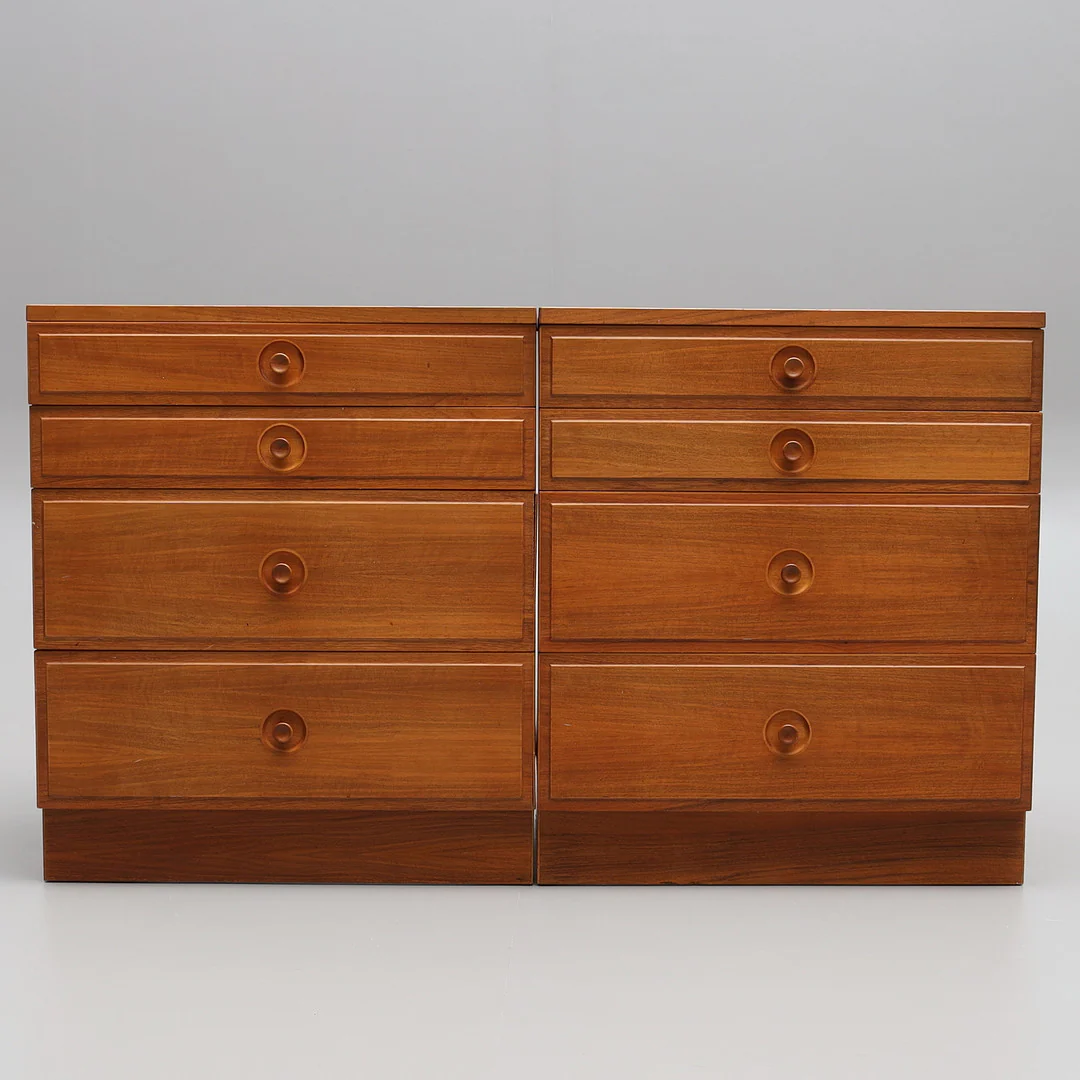 Vintage Swedish set of 2 Teak Nightstands by Bertil Fridhagen - Image 5