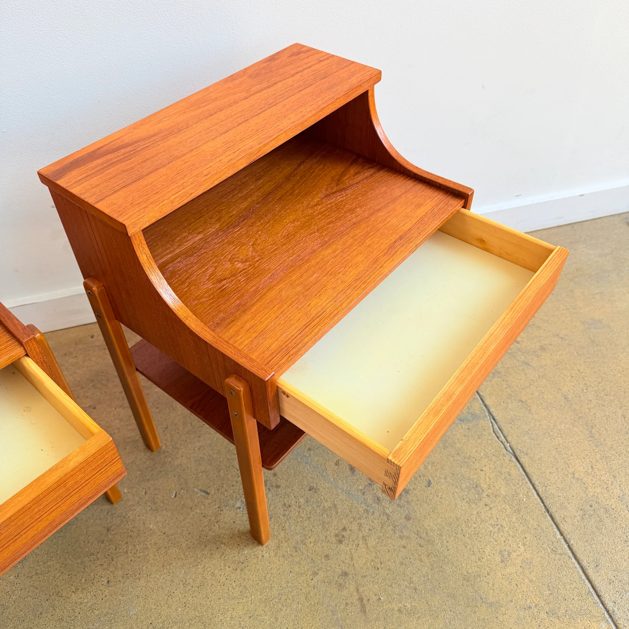 Vintage Swedish Teakwood Nightstands by AB Carlström & Co (Refinished) - Image 4