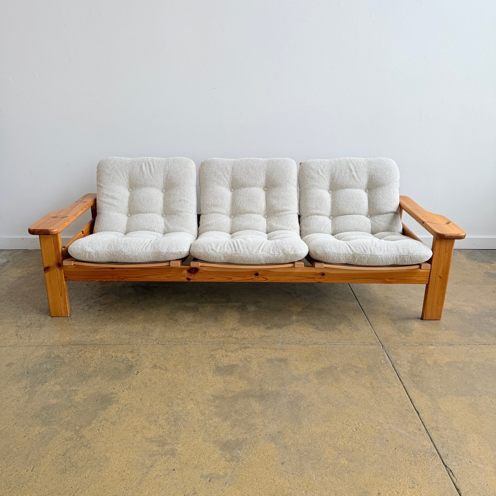 Vintage Yngve Ekström "Dymling" Solid Pinewood Sofa for Swedese