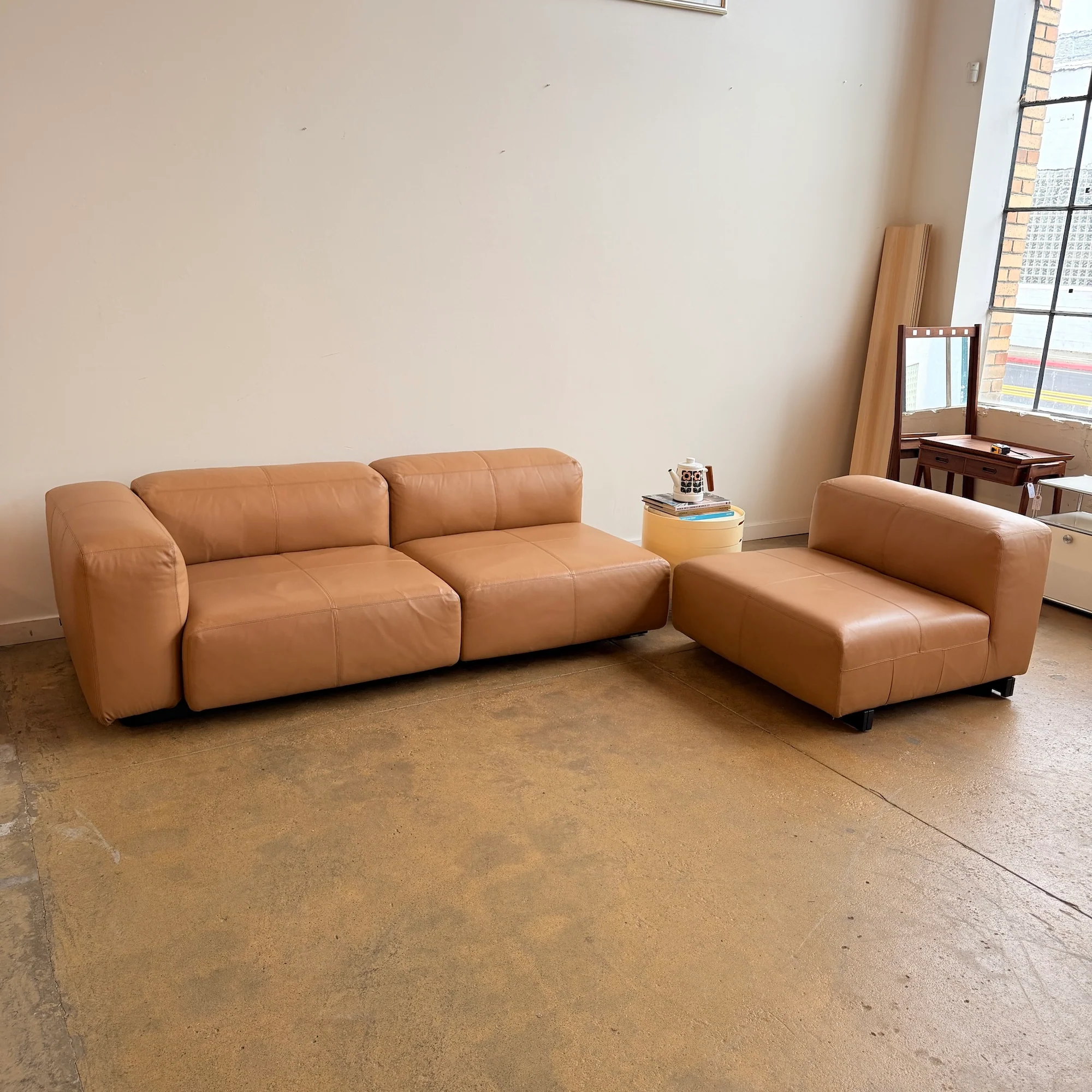 Vitra Leather Soft Modular Sofa by Jasper Morrison